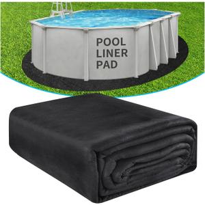 AquaJoyer 15' x 30' Oval Thicker Heavy Duty Pool Liner Pad for Above Ground Pool, Pool Padding Underlayment for Pool Bottom, Protects Pool Prevents Punctures Weed Barrier Comfortable underfoot