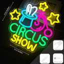 Circus Show Neon Sign Circus Theme Party Decorations Colorful LED Light for Kids Room Carnival Party Decor Playroom Wall Art(12.5 * 12.6inch)