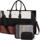 LOVEVOOK Weekender Bags for Women, Large Travel Tote Bags Capacity Dual Material All-In-One Travel Duffle Carry On Bag with Laptop Compartment, Wet/Dry Separation for Overnight/Gym 1 Shoe Organizer (Medium, Black)