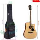 41 Inch Acoustic guitar Bag 0.35 Inch Thick Padding Water Resistent Dual Adjustable Shoulder Strap Case,40 Inch Guitar gig Bag with Back Hanger Loop case