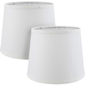 Aspen Creative 38007-2, Empire Collapsible Spider Lamp Shade, White, 9" Top x 11" Bottom x 9" Slant Height, Set of 2