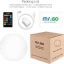 Mr.Go 6-inch RGB Color-Changing LED Globe Orb Light w/Remote, Mood Lamp Kids Night Light, 16 Dimmable Colors & 4 Modes, Battery & AC Adapter Power, Home Bedroom Patio Pool Decorative Lighting
