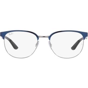 Ray-Ban Women's Rx8422 Square Prescription Eyewear Frames (Blue on Gunmetal/Demo Lens)