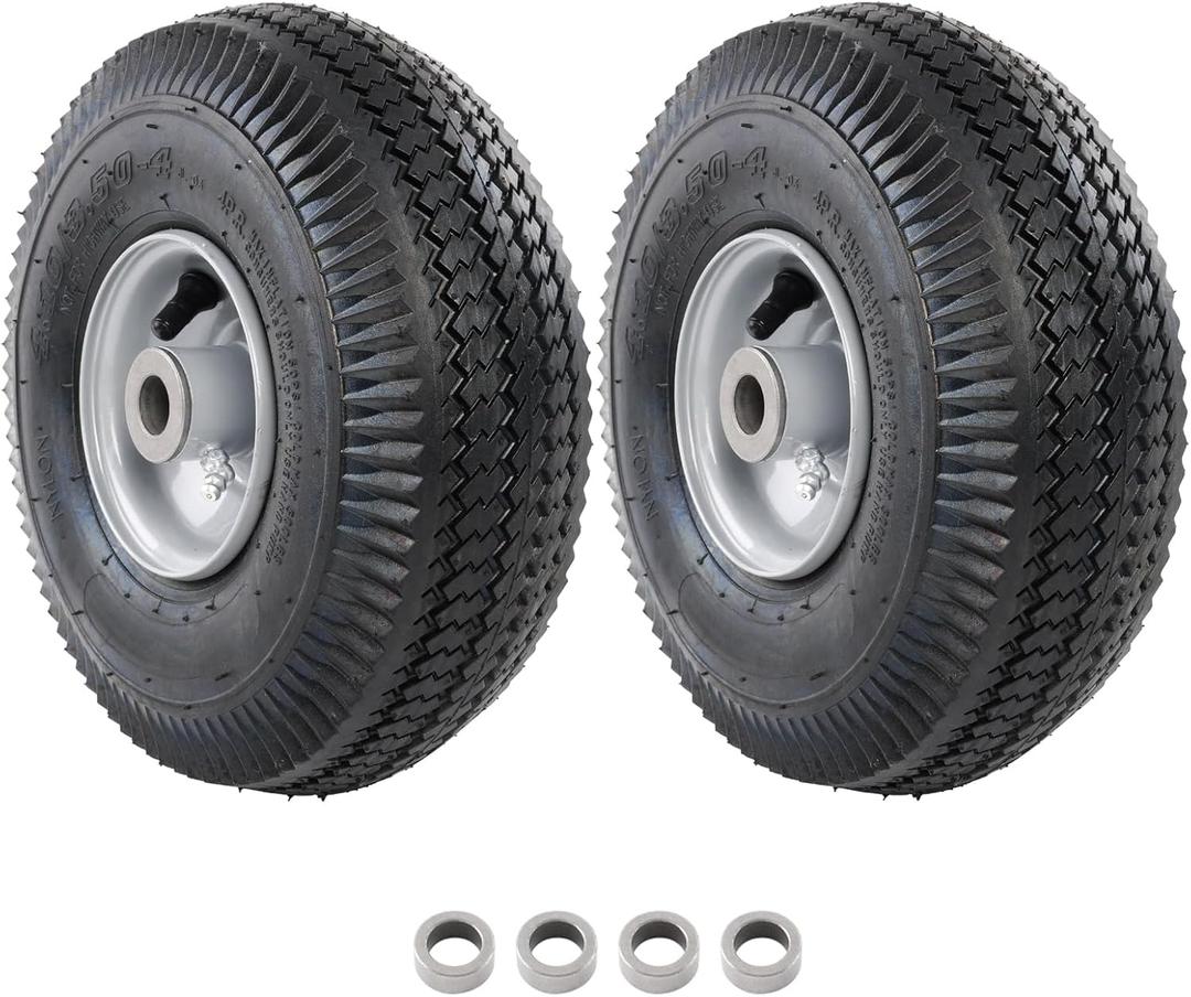 HQPASFY 2 Pack 105-3471 Front Wheel & Tire Assembly, 4.10/3.50-4 Tubeless Tire with 3/4" Bearings, Compatible with Toro TimeCutter Exmark Lawn Mowers