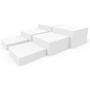 Buffet Risers, White Acrylic Cube for Buffet Table, Display Stand Shelf for Catering Dessert Collectibles Jewelry Figures Show, Food Display Nesting Risers with Hollow Bottoms, Cube, 6Pcs 10"x11"x12"