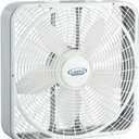 Lasko Weather-Shield Performance Box Fan, 3 Speeds, Innovative Wind Ring System for Up to 30% More Air, Carry Handle for Bedroom, Office, Home, 20 Inch, White, 3720