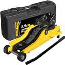 YELLOW JACKET 2.5 Ton Trolley Jack with Carrying Case Hydraulic Low Profile Floor Jack for Cars Lift with Single Piston Lift Pump, 5500 lb Capacity (Steel)