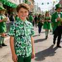 UNICOMIDEA Boys St. Patrick's Day Shirt Kids Green Shirts Short Sleeve Button Down Tops 5-14 Years