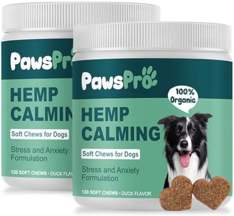PawsPro (2 Pack) Hеmp Calming Chews for Dogs - Duck Flavor | 240 Count - Dog Calming Treats - Large, Small & Puppy - Storm Anxiety, Sleep, Relaxing, Separation Aid, Stress Relief