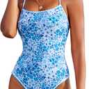 Jolefille Womens One Piece Swimsuit Tummy Control Modest Bathing Suit Teen Girls Swim Suit Cute Floral Swimwear (Small)