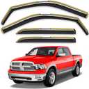 in-Channel Window Rain Guards Fit for Truck Dodge Ram 1500 Crew Cab 2009-2018/Ram 2500&3500 2010-2025 Crew Cab Extra Durable Window Deflectors Window Visors Vent Visors Vent Shades Accessories