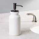iDESIGN Westport Soap Pump Cream/Bronze: Ceramic & Metal, Hand Wash, 15oz Capacity