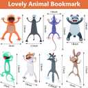 Outus 8 Pieces Bookmarks 3D Cartoon Animal Bookmark Back to School Cute Bookmarks Squashed Animals Reading Bookmark Reward Gifts Book Lovers Gift Reading Supplies