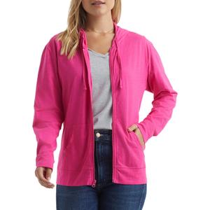 Hanes Womens Slub Knit Full-Zip Hoodie, Textured Cotton Zip-Up T-Shirt Hoodie for Women (Medium)