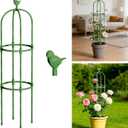 Garden Obelisk Trellis for Climbing Plants Outdoor, 4 FT Garden Trellis Plastic Coated Metal Plant Support for Indoor Outdoor, Tall Decorative Trellis for Roses, Flowers, Vines, Potted Plants