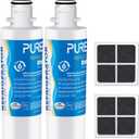 PUREPLUS ADQ747935 Replacement for LG LT1000P MDJ64844601 Kenmore Elite 9980 LT1000, LT1000PC, ADQ74793501 LMXS28626S, LMXS30796S Refrigerator Water and LT120F Air Filter, Model: RWF4700AC, 2Pack