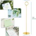 ERYTLLY 16PK Place Card Holders 12 Inch Table Number Holders Table Card Holders Steel Card Holders for Birthdays,Weddings,Photos, Food Signs, Memo Notes, Restaurants (Gold)