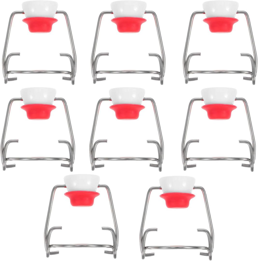 8 Pcs Flip Top Bottle Replacement Caps w/ 8 Sealing Silicone Gasket, Airtight Lids Leakproof Flip Top Stopper for 18mm Glass Bottles Swing Top Lids Fit 8/17.5/26/35oz Beer Bottles (8Pcs)