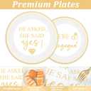200Pcs Happy Engagement Party Supplies Engagement Paper Plates Napkins She Said Yes Party Tableware Set She Said Yes Disposable Dinnerware for Wedding Birthday Bridal Shower Decoration Serve 50