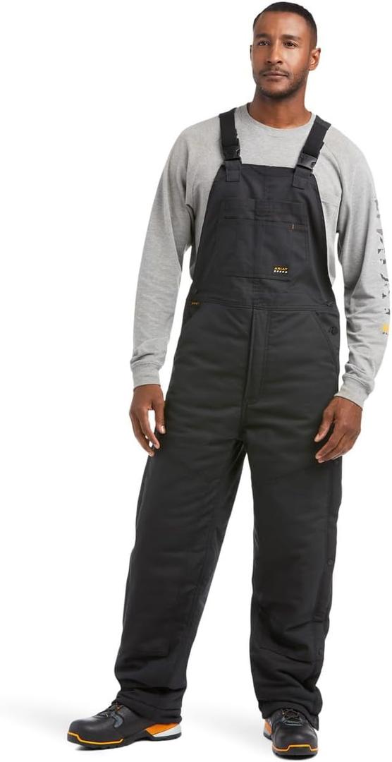 Ariat Rebar DuraCanvas Stretch Insulated Bib, Black, XS/T