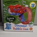 Bubble Gun, Automatic Dino Bubbles Gun with Refill Solution for Toddlers 3-5, Rechargeable Bubble Maker Blower Outdoor Summer Toys for Kids Ages (Red)