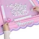 Mahjong Racks with Pushers, Pink Wooden American Mahjong Tile Pushers and Racks Set of 4, Mahjong Accessories (19.68 Inches)