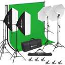 Yesker Photography Lighting Kit 8.5x10ft backdrop Support Equipment System Umbrella 5500k Light Bulb Softbox Continuous Lighting for Photo Shoot Studio Portrait Product and Video Recording Photography