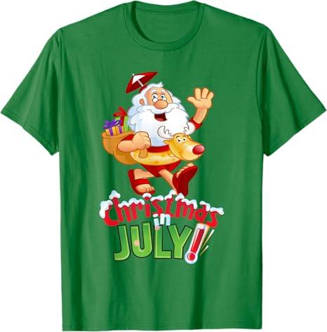Funny Christmas in July Shirt Summer Reindeer Float Xmas T-Shirt XL Funny Christmas in July Shirt Summer Reindeer Float Xmas T-Shirt XL