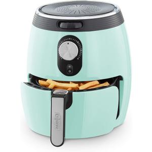Dash Deluxe Electric Air Fryer + Oven Cooker with Temperature Control, Non-stick Fry Basket, Recipe Guide + Auto Shut off Feature, 1200-Watt, 3 Quart - Aqua