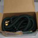 Flexi Hose with 8 Function Nozzle, 50FT  Lightweight Expandable Garden Hose, NoKink Flexibility, 3/4 Inch Solid Brass Fittings and Double Latex Core  Green