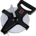 Champion Sports Open Reel Measuring Tapes Durable Hand Crank with Metal Spike, Dual-Sided Feet & Meters, Perfect for Track & Field and Long Jump, 200 Feet/60 Meters