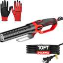 1500W Electric Charcoal Starter with 10ft Cable, 60S Rises to 1100 Fire Lighter with Air Blower for Grill, BBQ, Wood Burning Fireplaces, Chemical Free Heated fire starter with Gloves Included