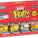 Funko Pop! Bitty: Simpsons - Bart Simpson, Mr. Burns, Krusty The Clown, and Mystery Chase Figure - 0.9 Inch (2.2 Cm) - The Simpsons Collectable - Stackable Display Shelf Included