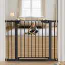 Cumbor 30-40.6 in Baby Gate for Stairs and Doorways, Dog Gate Indoor Black