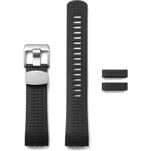 Crafter Blue CB12 Curved End Watch Band Rubber Strap Replacement for Seiko Turtle Prospex Automatic Dive Watch (Black)