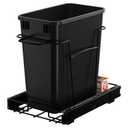 Pull Out Trash Can for Kitchen Cabinets, 35 Qt / 8.75 Gal Under Sink Garbage Bin with Full Extension Slides, Heavy-Duty Steel Frame Requires Minimum 13" W x 22" D Cabinet Opening, Black