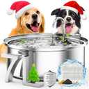 Oneisall Dog Water Fountain for Large Dogs,7L/230oz/1.8G Stainless Steel Dog Fountain Super Quiet with Triple Filtration,Great for Large Dogs Cats and Multi-Pet Home