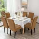 Aertiavty Chair Covers for Dining Room Set of 8 Kitchen Seat Covers, Dining Room Chair Covers Chair Slipcover for Parsons Chair, Camel