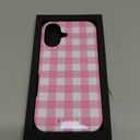 BURGA Phone Case for iPhone 16 - Cute, Trendy, Aesthetic, Pattern Phone Cover, Hard Shell Protection - fits Apple iPhone 16 Case for Women and Men (Think Pink)