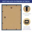 An&He 12x16 inch Picture Frame, Blue Simple Photo Frame for Decorative Artwork, Suitable for Tabletop, Desk, Bookshelf and Wall Display, Photo Gallery Decor