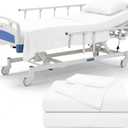 P Pothuiny 3 Piece Hospital Bed Sheet Set, White Brushed Microfiber Soft Bedding for Home/Nursing/Hospital Bed, Deep Pocket Fitted Sheet 36"x80"+12", Flat Sheet & Pillowcase