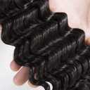 #1B Deep Wave Bundles Natural Black Bundles Human Hair 12 Inch Unprocessed Virgin Black Deep Curly Bundle Human Hair Extensions 50g/Bundle