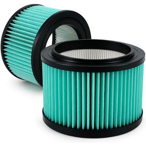 17810 Filter Compatible with Craftsman 3 to 4 Gallon General Purpose Vacuums, Replace for 9-17810 Cartridge Wet Dry Filter (2 Pack) (Green)