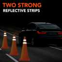 TENKAIWICK 28 Inch 6 Pack Traffic Cones, Collapsible Safety Cones, Multi Purpose Pop-up Cones with Reflective Collar, Orange Cones for Parking lot, Driveway, Driving Training etc