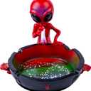 Ash Tray Cool Ashtrays for Cigarettes, Alien Fantasy Ashtray Decor for Home Office, Ornament Gift (Red, ALIEN)
