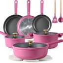 CAROTE Non Stick Pots and Pans Set, Cookware Sets Nonstick, Kitchen Cooking Set with Stay-Cool Handles,with Silicone Tools and Pot Protectors,16 Piece