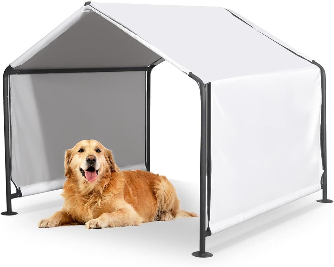 Dog Shade Shelter Outdoor Dog House with Upgraded Door Weatherproof Dog Tent for Large Medium Small Dogs, Cats, Small Animals