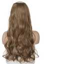 Synthetic 5 Clips In Hair Extensions Natural Long Wavy Hairstyles Fake Hairpiece Brown Black One Piece For Women (12-24)