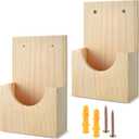 2-in-1 Wooden Wall Mount Pamphlet Holder - Hanging Display Stand for 4x6 Flyers & Trifold Brochures - Ideal for Office