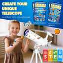 Hawkko 80mm Aperture 500mm Telescope for Kids 8-12 & Adults Beginners | Astronomical Refractor Telescope Kit for Beginners with Decorate Stickers, AZ Tripod, Phone Adapter, 80500-White